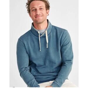 johnnie-O Blue Pullover Hoodie with Cream Drawstrings